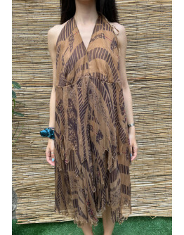 Vintage printed dress midi XL