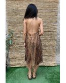 Vintage printed dress midi XL