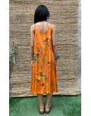 Vintage printed dress midi L