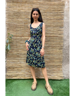 Vintage midi floral dress L