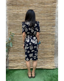 Vintage printed dress midi S