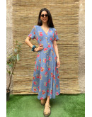 Vintage maxi floral dress L