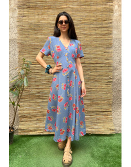 Vintage maxi floral dress L