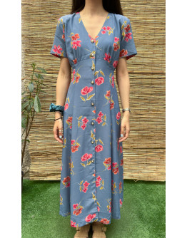 Vintage maxi floral dress L