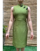 Vintage μεταξωτό Qipao φόρεμα S-M