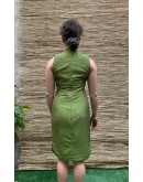 Vintage μεταξωτό Qipao φόρεμα S-M