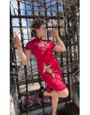 Vintage μεταξωτό Qipao φόρεμα S