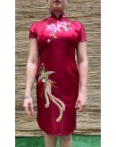 Vintage μεταξωτό Qipao φόρεμα S