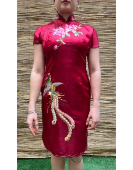 Vintage μεταξωτό Qipao φόρεμα S