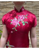 Vintage μεταξωτό Qipao φόρεμα S