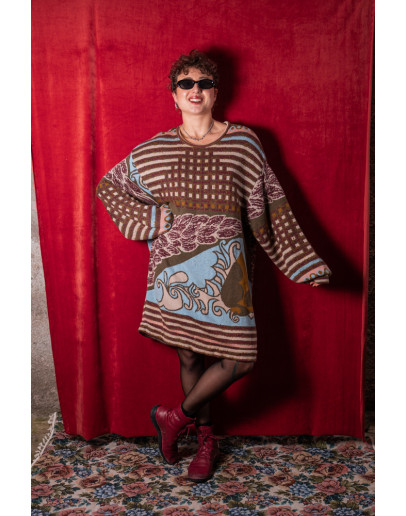 Vintage πλεκτό φόρεμα XL