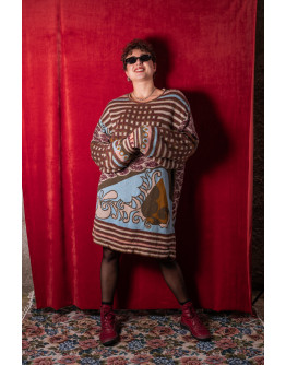 Vintage πλεκτό φόρεμα XL