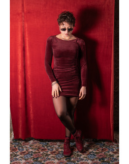 Vintage βελούδινο φόρεμα mini S