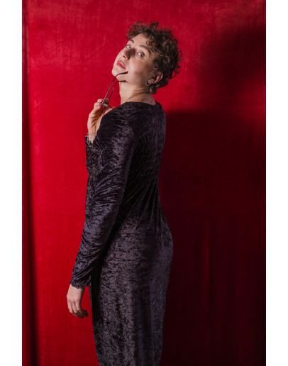 Vintage βελούδινο φόρεμα S