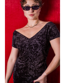 Vintage βελούδινο φόρεμα M