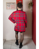 Vintage μάλλινο καρό φόρεμα XL