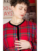 Vintage μάλλινο καρό φόρεμα XL