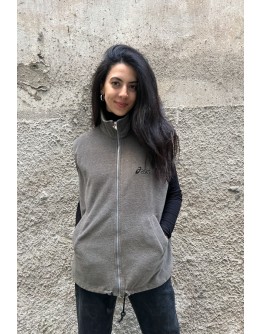 Vintage unisex φλις αμάνικη ζακέτα Asics M