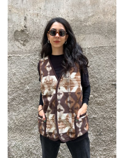 Vintage unisex φλις γιλέκο L