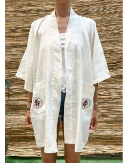 Vintage asian silk robe with embroidery