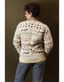 Vintage μάλλινη πλεκτή ζακέτα M