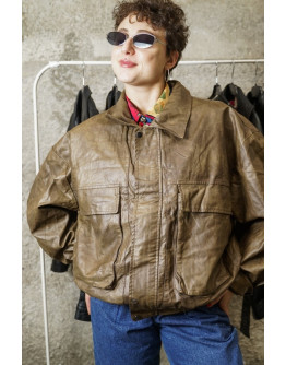 Vintage unisex leather jacket M