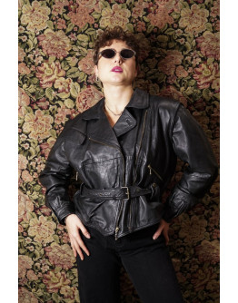 Vintage biker δερμάτινο τζάκετ M