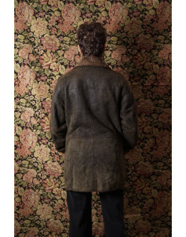 Vintage shearling δερμάτινο τζάκετ M