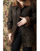 Vintage shearling δερμάτινο τζάκετ M