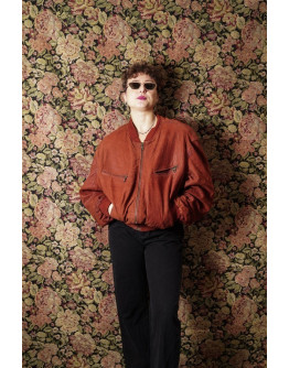 Vintage unisex leather jacket L