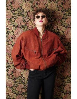 Vintage unisex leather jacket L