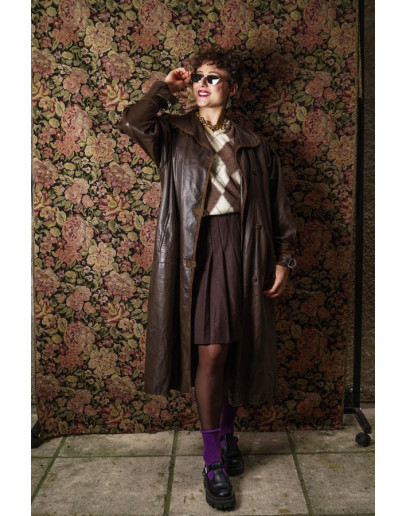 Vintage δερμάτινη καπαρντίνα M