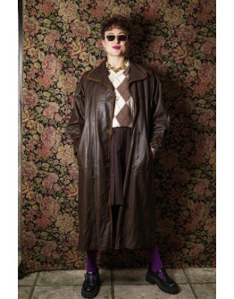 Vintage δερμάτινη καπαρντίνα M