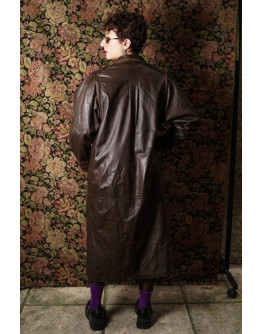 Vintage leather trench coat M