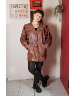 Vintage δερμάτινο τζάκετ L