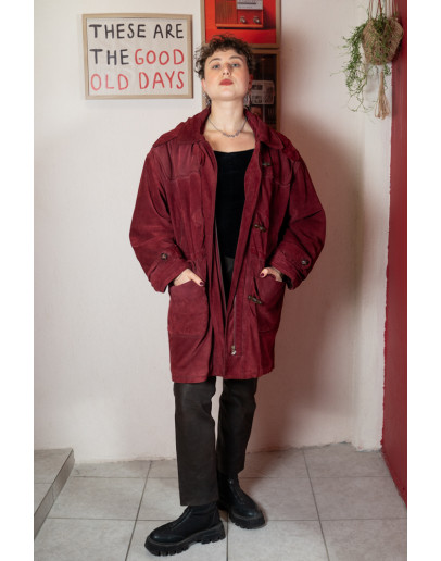 Vintage suede δερμάτινο τζάκετ XL