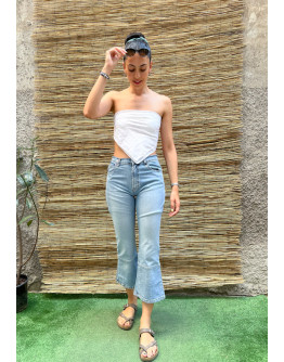 Vintage denim capri παντελόνι S