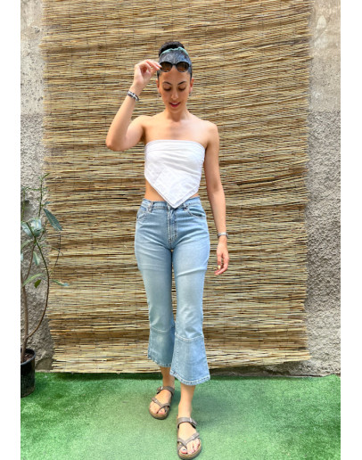 Vintage denim capri παντελόνι S