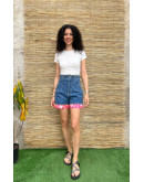 Vintage denim σορτς με φλοράλ λεπτομέρειες S