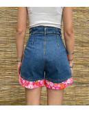 Vintage denim σορτς με φλοράλ λεπτομέρειες S