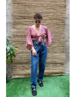 Vintage denim παντελόνι με κεντημένες λεπτομέρειες L
