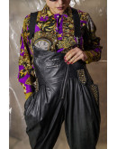 Vintage leather dungaree with stud M