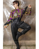 Vintage leather dungaree with stud M