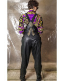 Vintage leather dungaree with stud M