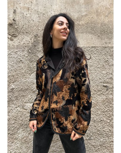 Vintage μπροκαρ double faced σακάκι L