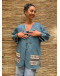 Vintage denim jacket με κεντήματα XXL