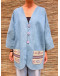 Vintage denim jacket με κεντήματα XXL
