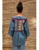 Vintage denim jacket με κεντήματα XXL