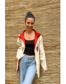 Vintage double faced jacket με κεντημένες λεπτομέριες XL