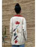 Vintage double faced jacket με κεντημένες λεπτομέριες XL